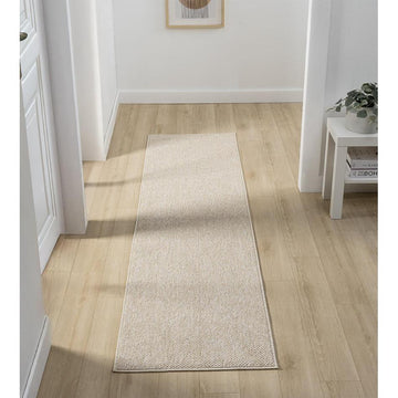 Washable Avior AVI00 Modern Plain Textured Loop Pile Polyester Flatweave Beige Runner-Desire Rugs-Rug Love - The Most Loved Rug Store